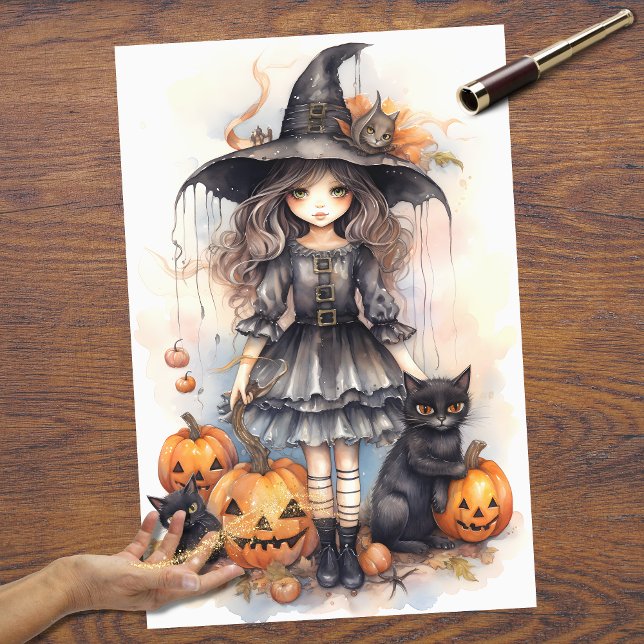 Witch Girl 5 Halloween Decoupage Paper (Creator Uploaded)