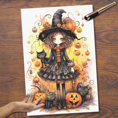 Witch Girl 6 Halloween Decoupage Paper