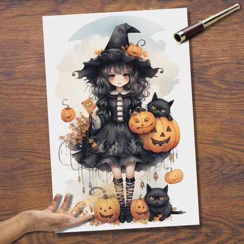 Witch Girl 7 Halloween Decoupage Paper