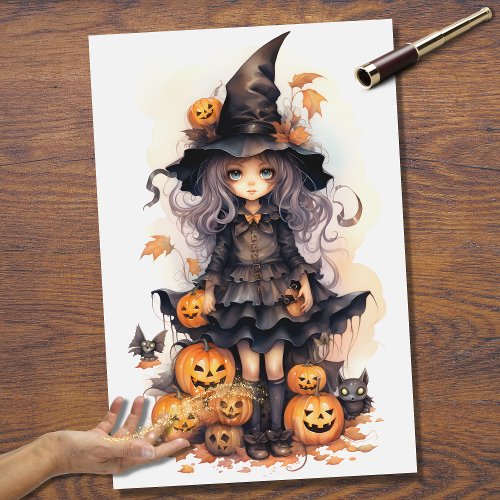 Witch Girl 8 Halloween Decoupage Paper