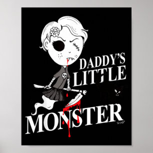 Witch Girl Black Angry Cat Daddys Monster Poster