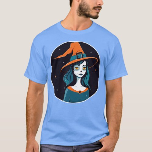 Witch girl with yellow cat eyes T_Shirt