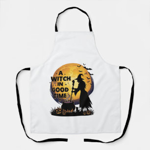 Witch Good Time Halloween Moon Cauldron_1 Apron