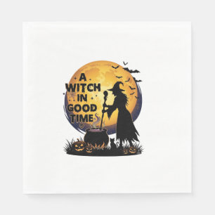 Witch Good Time Halloween Moon Cauldron_1 Napkins