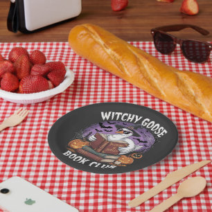 Witch Goose Book Club Spooky Halloween Animal Paper Plates