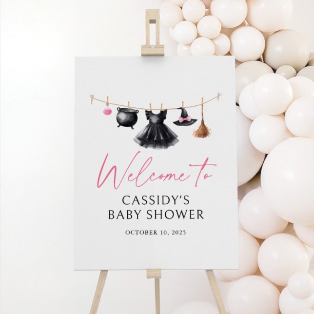 Witch Halloween Baby Shower Welcome Sign (Creator Uploaded)