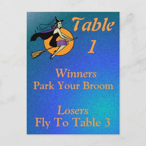 Witch Halloween Bunco Table Card Number 1