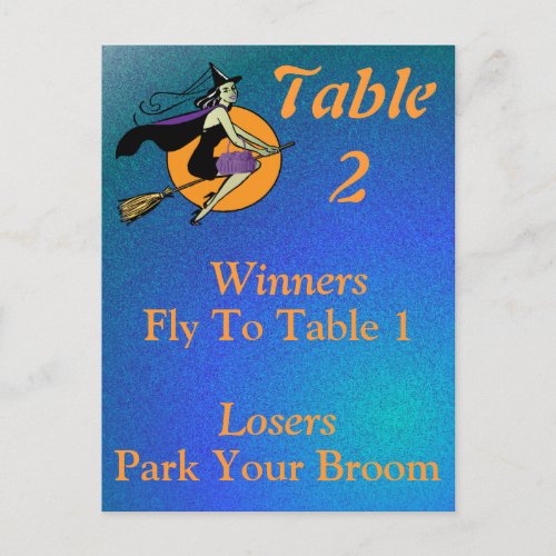 Witch Halloween Bunco Table Card Number 2