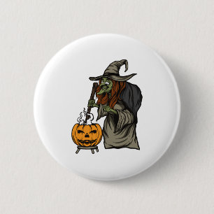 Witch Halloween           Button