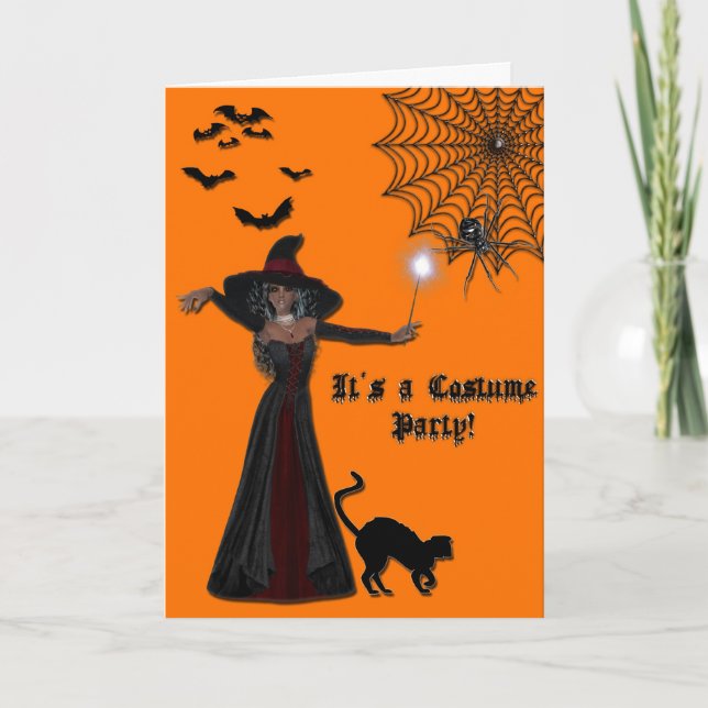 Witch Halloween Costume Party Invitation (Front)