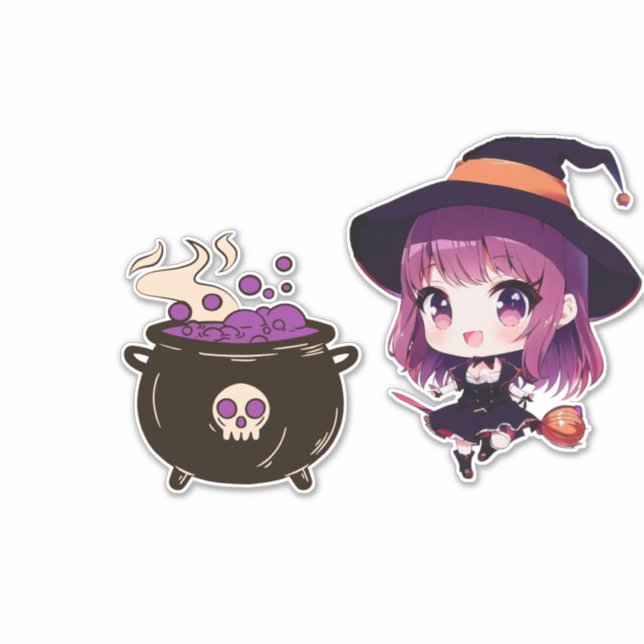 Witch/Halloween/fall/october Sticker (Front)