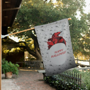 Witch Halloween House Flag