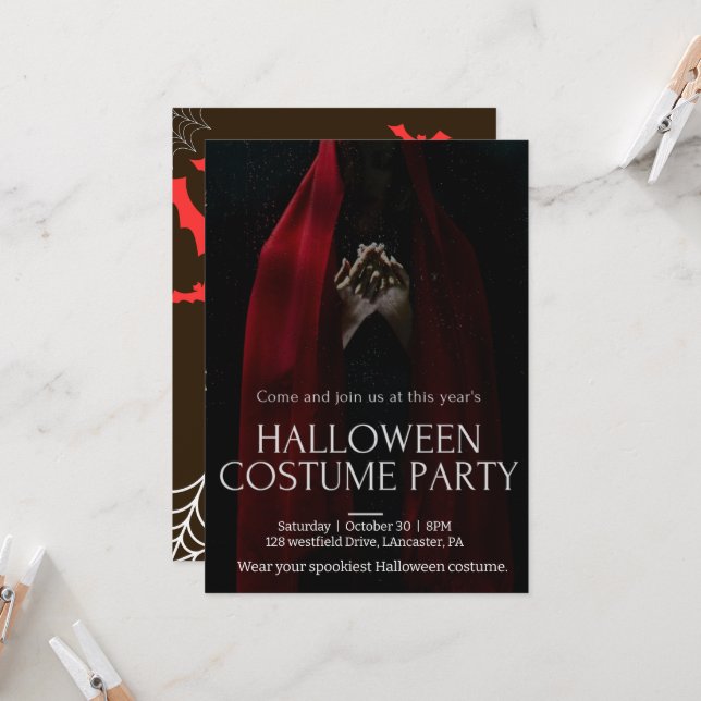 Witch | Halloween Night Party Invitation (Front/Back In Situ)