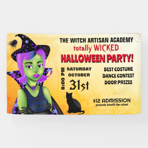 Witch Halloween Party Banner