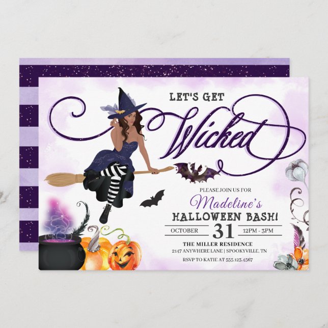 Witch Halloween Party Invitation (Front/Back)