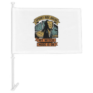 Witch Halloween Shirt Funny Vintage Witch Design_1 Car Flag
