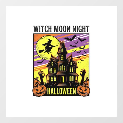 Witch Halloween Shirt Vintage Haunted House Night_ Floor Decals