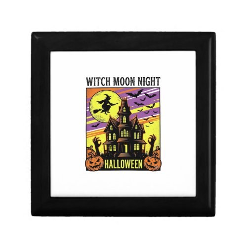 Witch Halloween Shirt Vintage Haunted House Night_ Gift Box