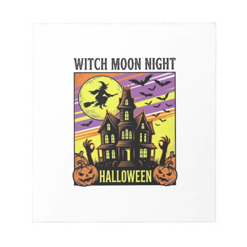Witch Halloween Shirt Vintage Haunted House Night_ Notepad