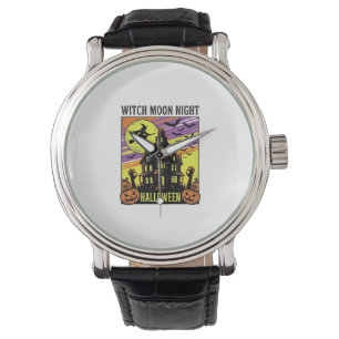 Witch Halloween Shirt Vintage Haunted House Night_ Watch