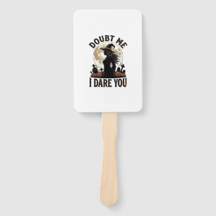 Witch Halloween Shirt with Vintage Moon Graveyard  Hand Fan