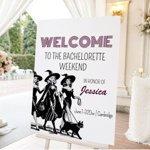 Witch Halloween Spooky Bachelorette Weekend Sign