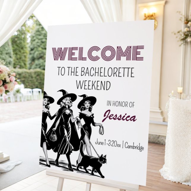Witch Halloween Spooky Bachelorette Weekend Sign (Creator Uploaded)