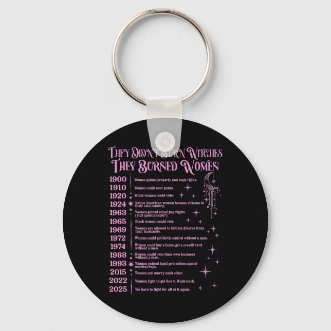 Witch Halloween They Didn't Burn Witches They Burn Keychain (Front)