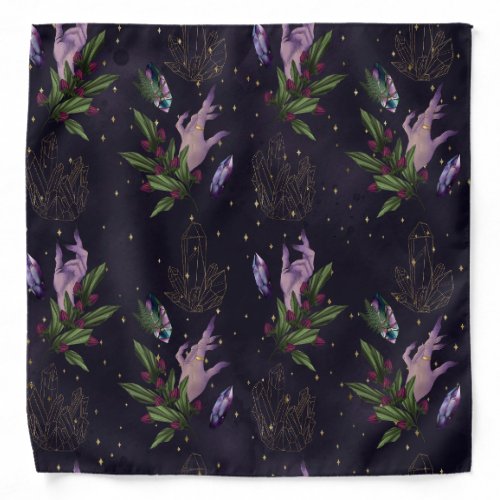 Witch Hand and Florals Bandana