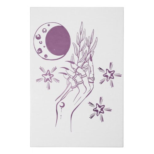 Witch Hand Magic Power Mystic ametyst lilac Faux Canvas Print