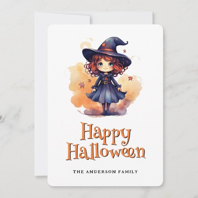 Witch Happy Halloween Card (Front)