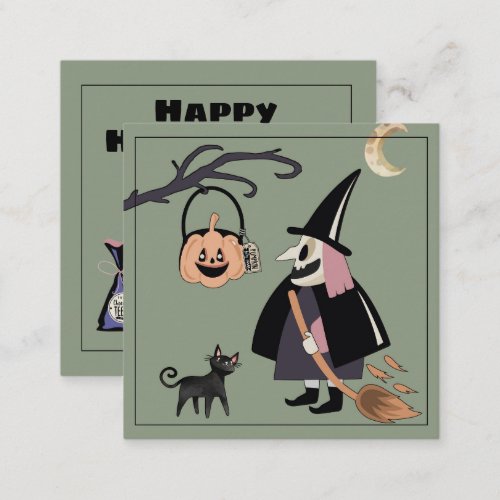 Witch Happy Halloween from Teacher Enclosure Card