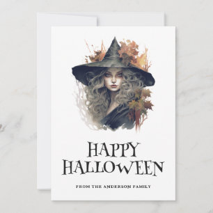 Witch Happy Halloween Holiday Card