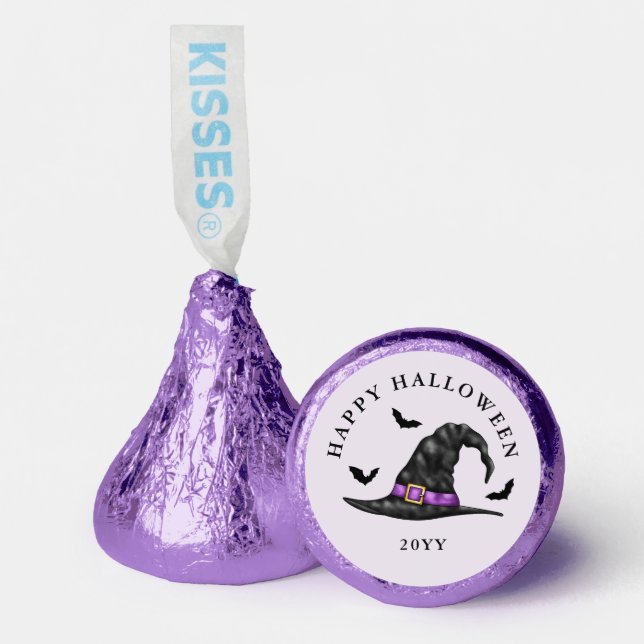 Witch Hat And Bats Happy Halloween Hershey®'s Kisses® (Front)