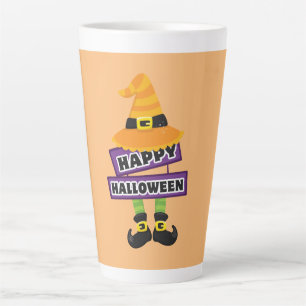 Witch Hat and Feet Halloween   Latte Mug