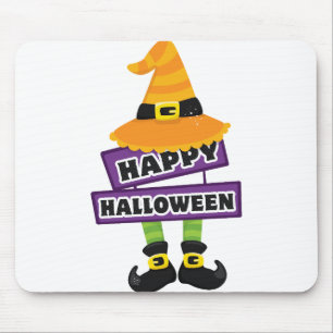 Witch Hat and Feet Halloween Mouse Pad