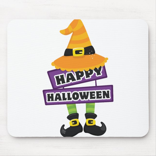 Witch Hat and Feet Halloween Mouse Pad (Front)