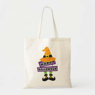 Witch Hat and Feet Halloween Tote Bag