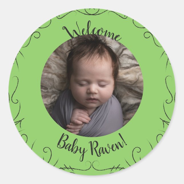 Witch Hat Baby Shower Halloween Classic Round Sticker (Front)