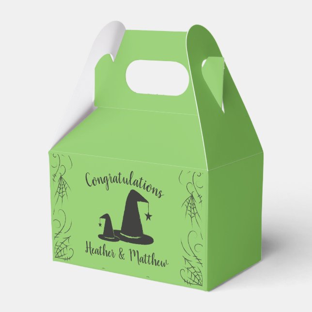 Witch Hat Baby Shower Halloween Favor Boxes (Front Side)