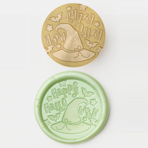 Witch Hat  Bats Happy Halloween Wax Seal Stamp