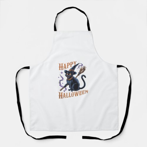 Witch Hat Black Cat Halloween Cat With Witchs Hat Apron