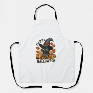 Witch Hat Black Cat Halloween Cat With Witch's Hat Apron