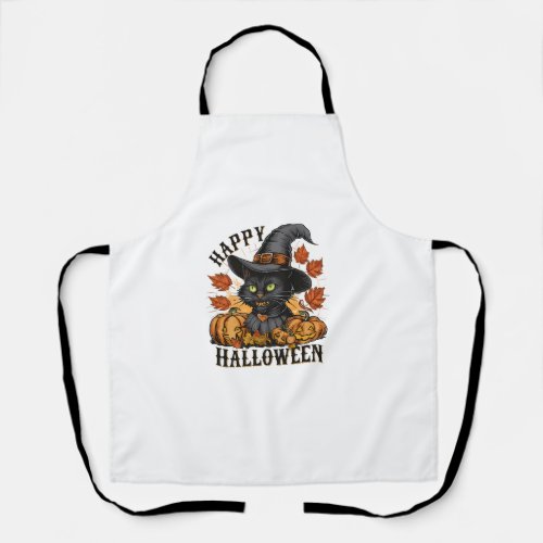 Witch Hat Black Cat Halloween Cat With Witchs Hat Apron