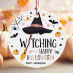Witch Hat Broom Happy Halloween Spiderweb Spooky Favor Tags<br><div class="desc">♥ A perfect addition to your Halloween Favors.</div>