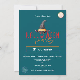 Witch Hat Business Halloween Party Office Event Invitation