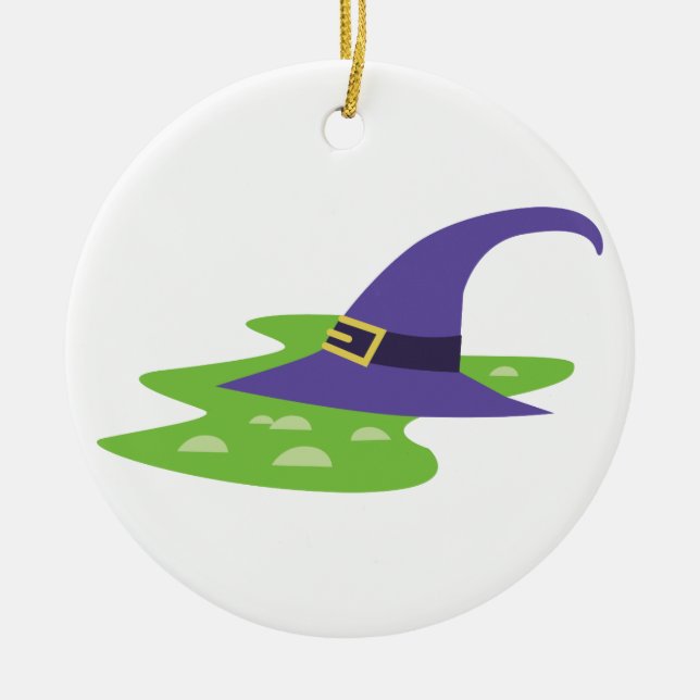 Witch Hat Ceramic Ornament (Front)