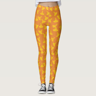 Witch Hat Confetti Leggings - Gold/Orange