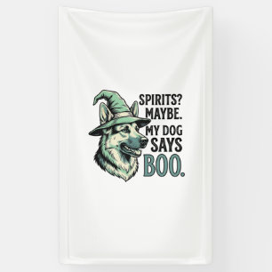 Witch Hat Dog Vintage Engraving Halloween Humor De Banner