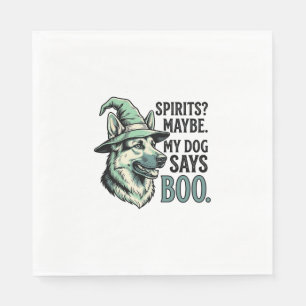 Witch Hat Dog Vintage Engraving Halloween Humor De Napkins